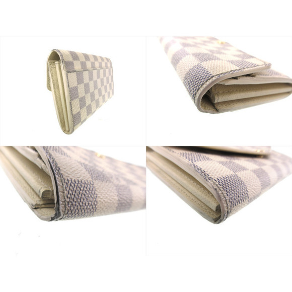 Louis Vuitton Wallet Azur White Long Canvas Sarah Portefeuille - Picture 1 of 4